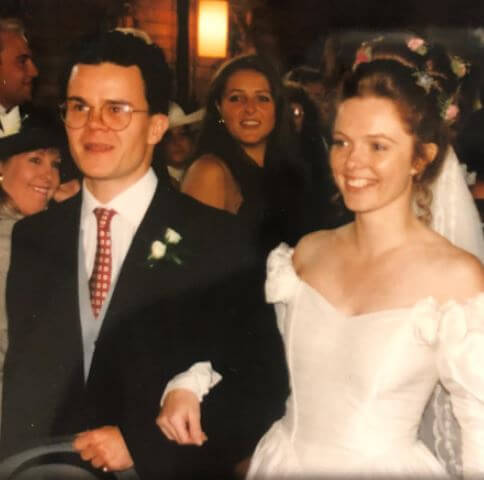 Nicola Elizabeth Frost with her husband Dominic Holland on their wedding day.